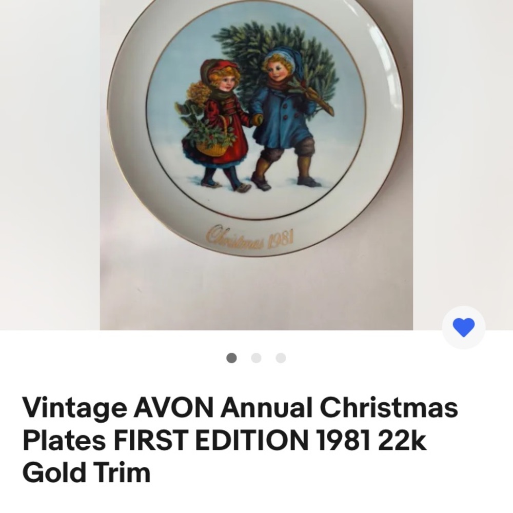 Vintage Avon Annual Christmas Plates First Edition 1981 22K Gold